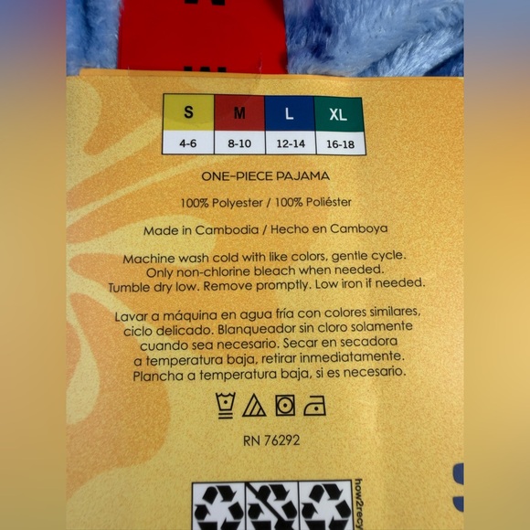 Disney Stitch Women’s Plush Fleece One-Piece Pajama | Medium (10–12) | NWT - Picture 5 of 7